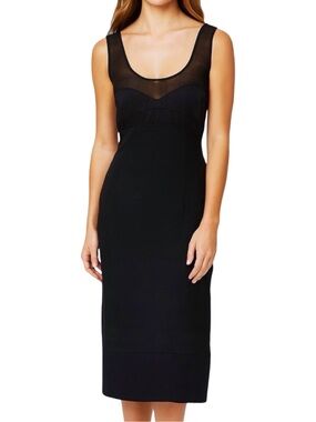 Narciso Rodriguez Black Silk Midi Cocktail Dress - Size 10